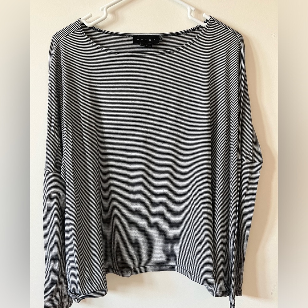 Hatch collection thin black and white long sleeve tee size 0